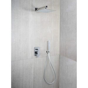 Saliscendi Doccia con soffione e doccetta Cromo in Acciaio inox e ottone cromato Mod. Hera direct