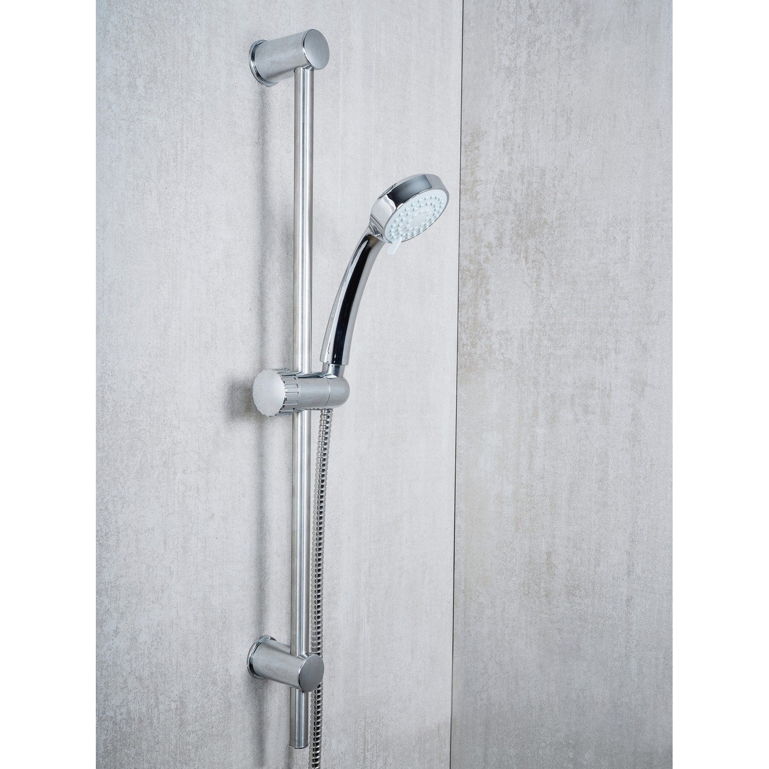 Saliscendi Doccia 3 getti Doppia aggraffatura in Acciaio inox e ABS Mod. Ischia