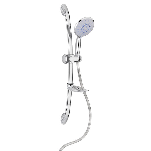 Saliscendi Doccia 3 getti con ECO-STOP Doppia aggraffatura in Acciaio inox e ABS Mod. Moon