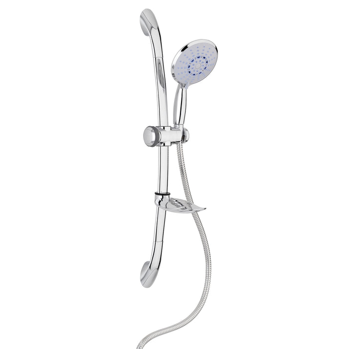 Saliscendi Doccia 3 getti con ECO-STOP Doppia aggraffatura in Acciaio inox e ABS Mod. Moon