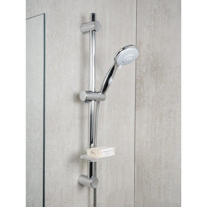 Saliscendi Doccia 4 getti con ECO-STOP Doppia aggraffatura in Acciaio inox e ABS Mod. Orbit