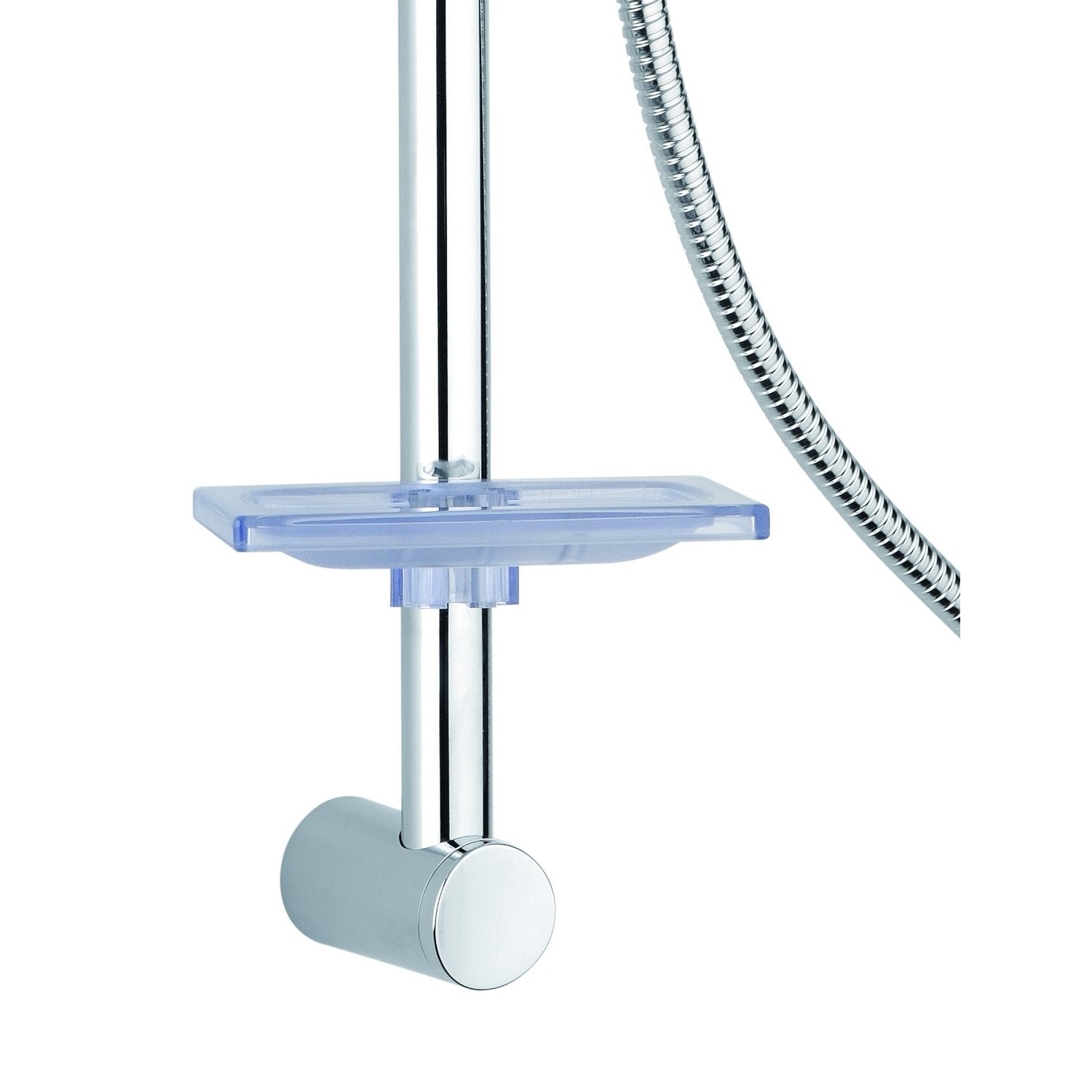 Saliscendi Doccia 4 getti con ECO-STOP Doppia aggraffatura in Acciaio inox e ABS Mod. Orbit