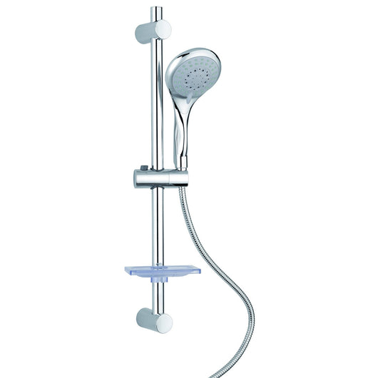 Saliscendi Doccia 5 getti con ECO-STOP Doppia aggraffatura in Acciaio inox e ABS Mod. Comey