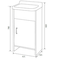 Lavatoio compatto in PVC colore bianco 42x34 cm mod. Rocco