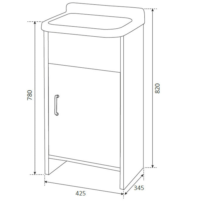 Lavatoio compatto in PVC colore bianco 42x34 cm mod. Rocco
