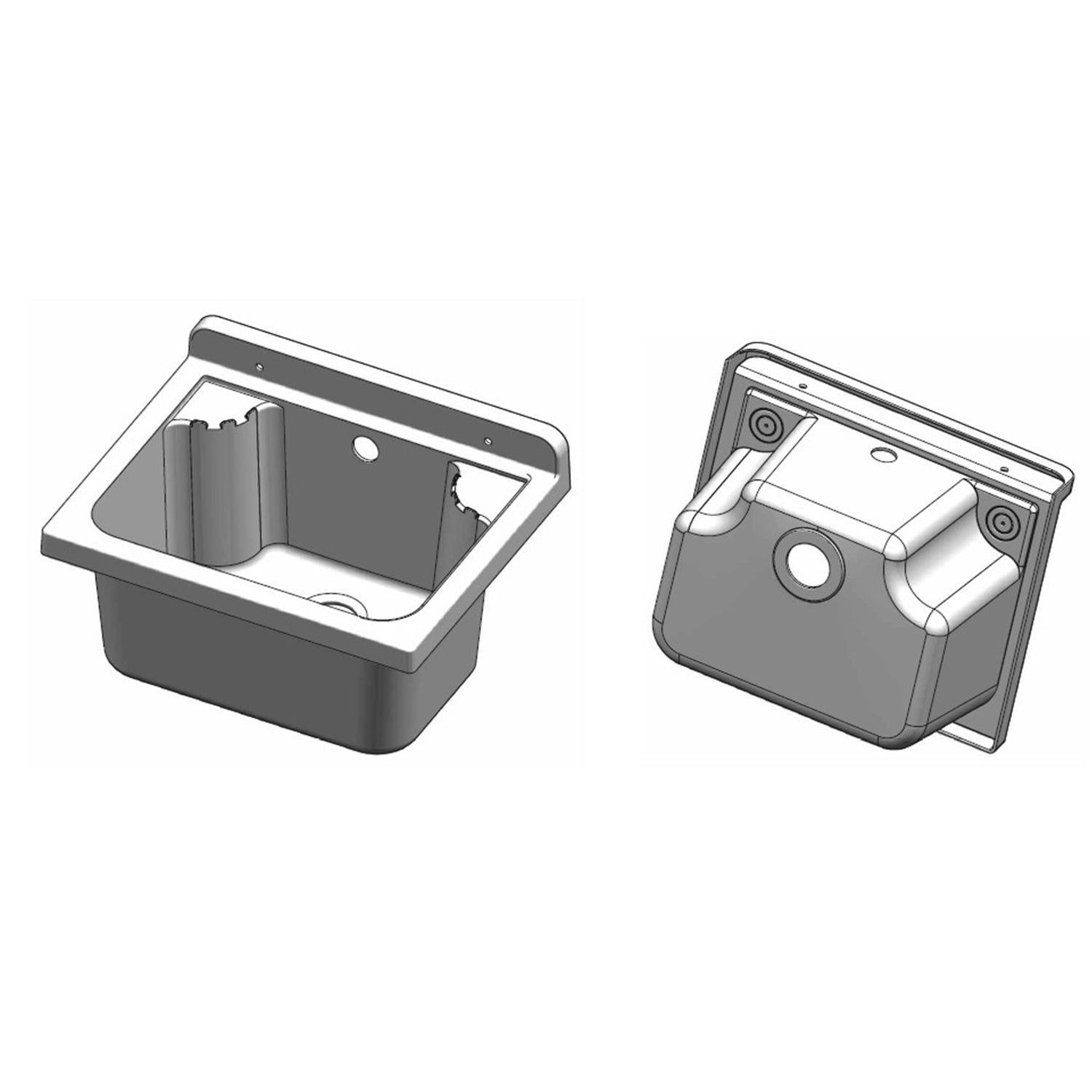 Lavatoio compatto in PVC colore bianco 42x34 cm mod. Rocco