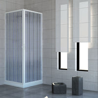 Box doccia 100x100 in PVC mod. Acquario con apertura centrale