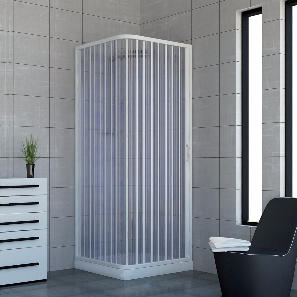 Box doccia 90x90 in PVC mod. Acquario con apertura laterale