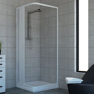 Box doccia 100x100 in PVC mod. Acquario con apertura laterale