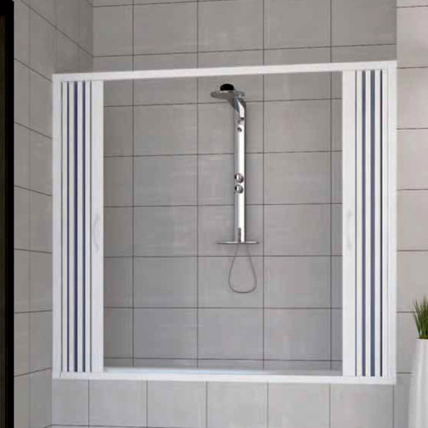 Porta doccia sopravasca 170 CM in PVC mod. Nina con apertura centrale