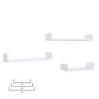 Mensole da Parete Set di 3 pz colore Bianco mod. Calamita