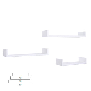Mensole da Parete Set di 3 pz colore Bianco mod. Calamita