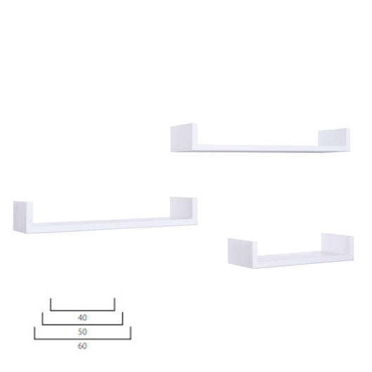 Mensole da Parete Set di 3 pz colore Bianco mod. Calamita