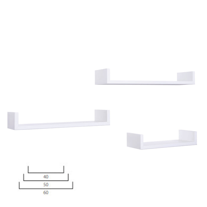 Mensole da Parete Set di 3 pz colore Bianco mod. Calamita