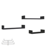 Mensole da Parete Set di 3 pz colore Nero mod. Calamita