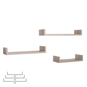 Mensole da Parete Set di 3 pz colore Rovere sagerau mod. Calamita