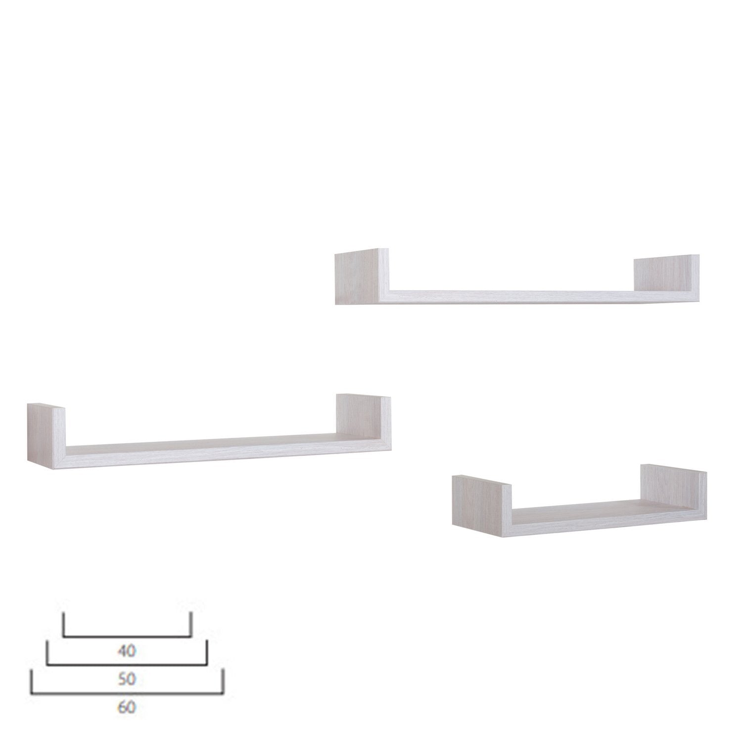 Mensole da Parete Set di 3 pz colore Rovere imperiale mod. Calamita