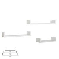 Mensole da Parete Set di 3 pz colore Rovere sbiancato mod. Calamita