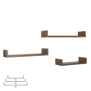 Mensole da Parete Set di 3 pz colore Rovere tabacco mod. Calamita