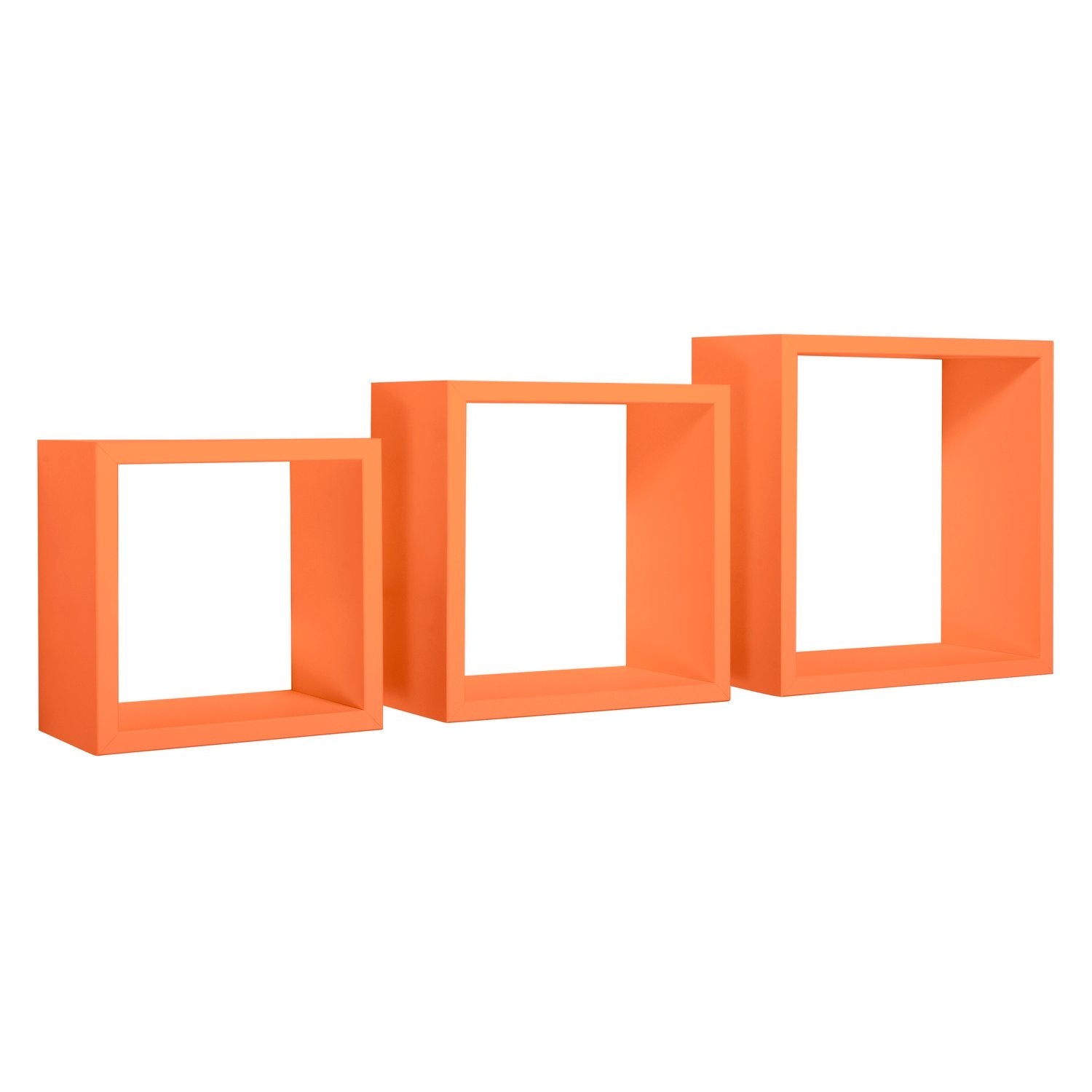 Mensole a cubo da parete set di 3 pz componibile colore Arancione mod. InCubo