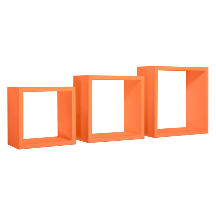 Mensole a cubo da parete set di 3 pz componibile colore Arancione mod. InCubo