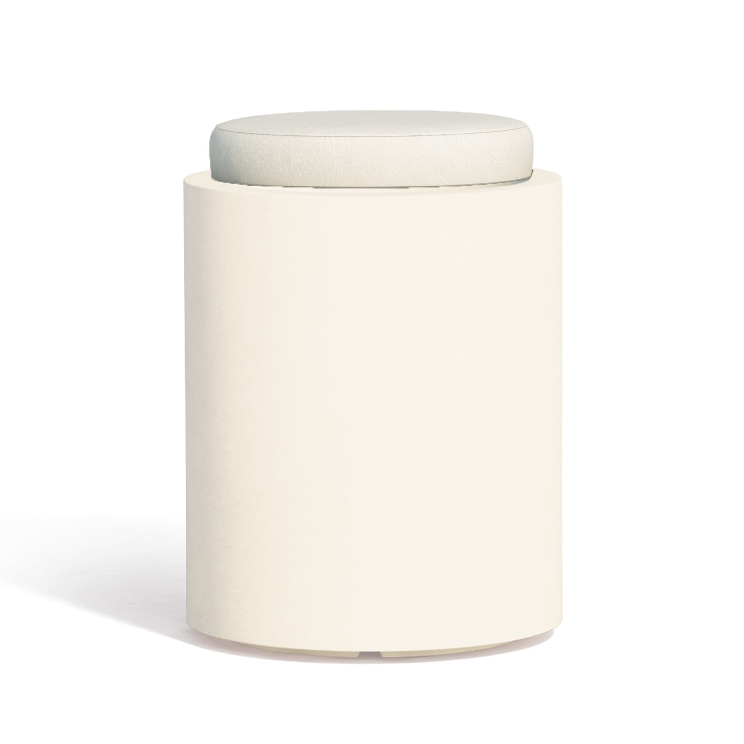 Pouf Round In Resina Tondo Ø 40 CM Bianco