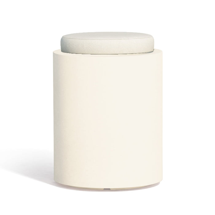 Pouf Round In Resina Tondo Ø 40 CM Bianco