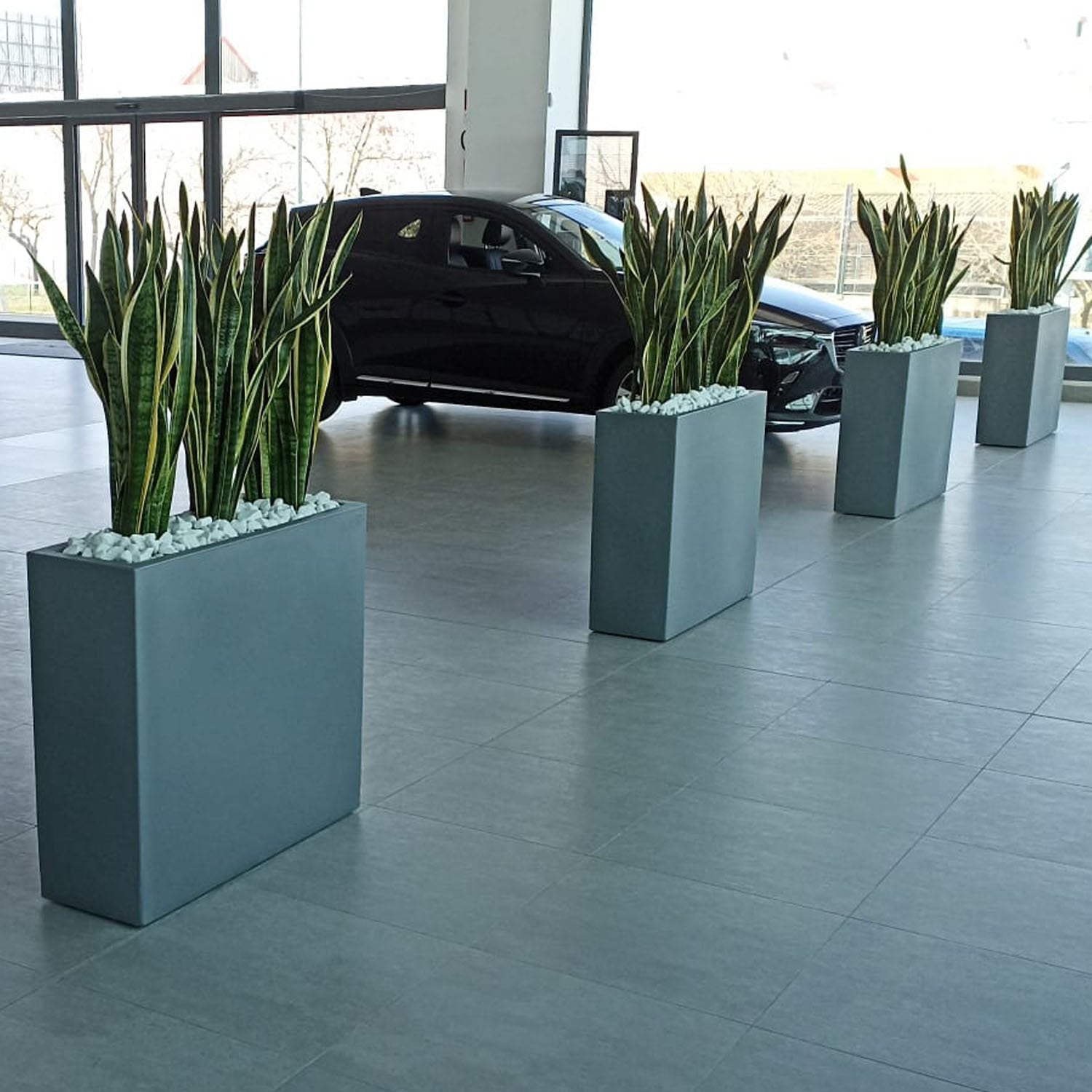 Vaso Fioriera In Resina Rettangolare H 80 CM Verde mod. Flowerpot Top