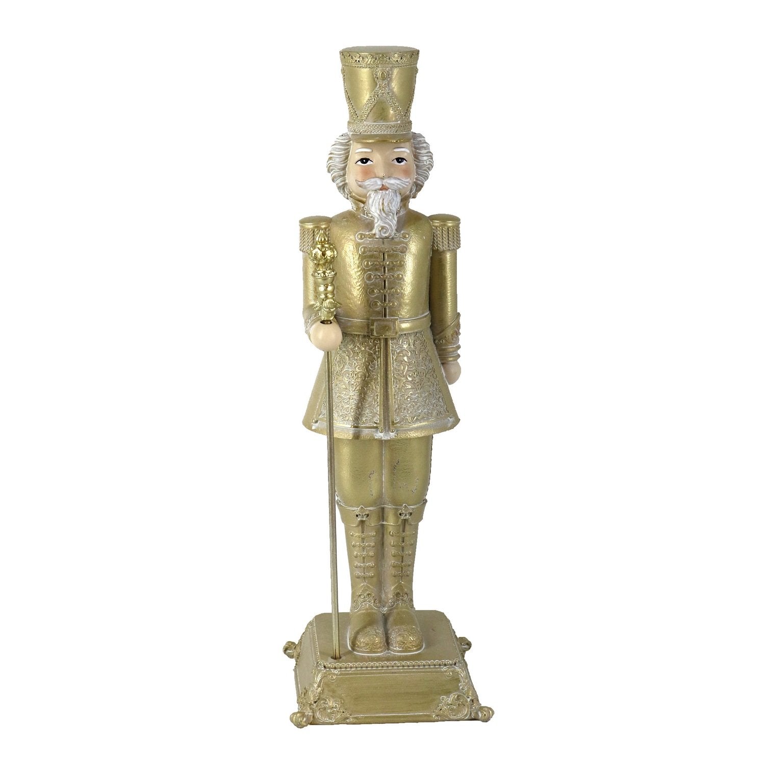 Soldatino Schiaccianoci Natalizio Dorato 10x10 h31 5 cm