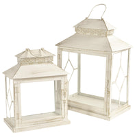 Lanterna Rettangolare set da 2 Crema in ferro