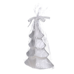 Candela Albero Natale Argento paraffina 7 h 18 5 cm