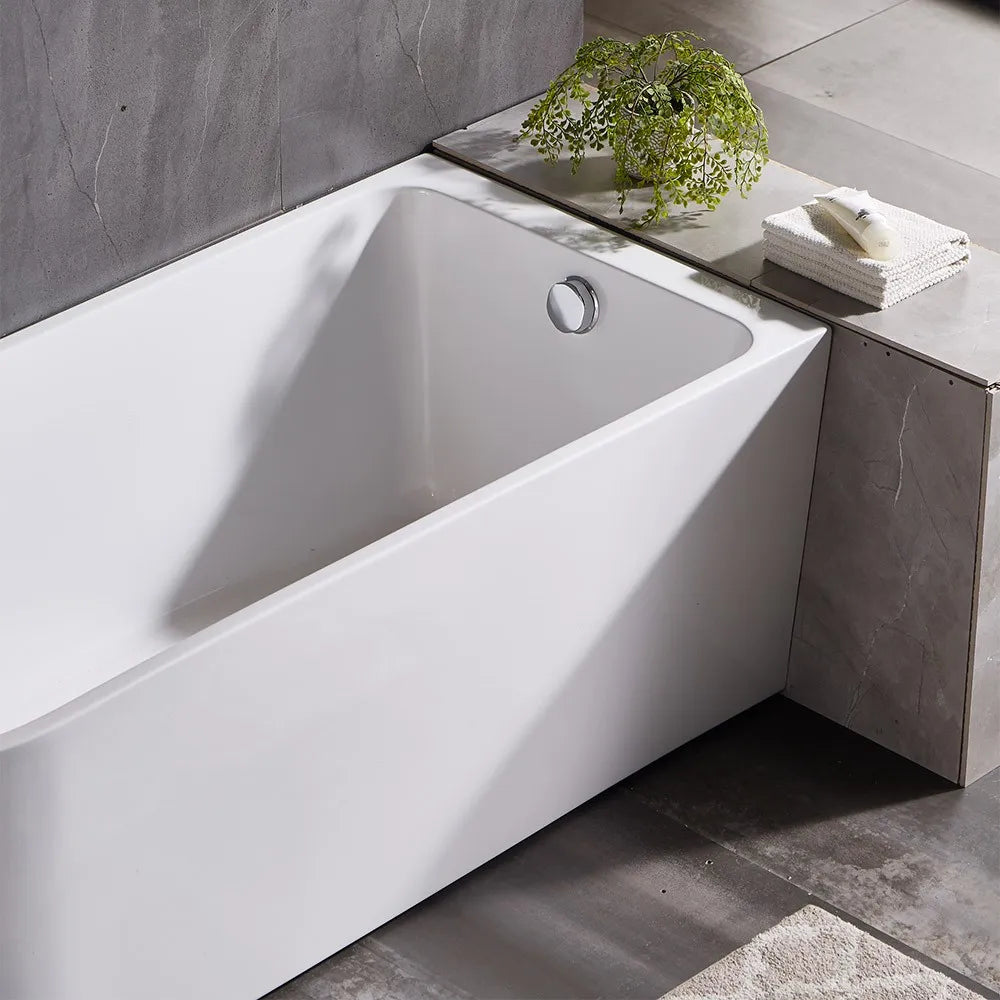 Vasca da bagno angolare lato sinistro 75x170 cm scarico incluso Corinne