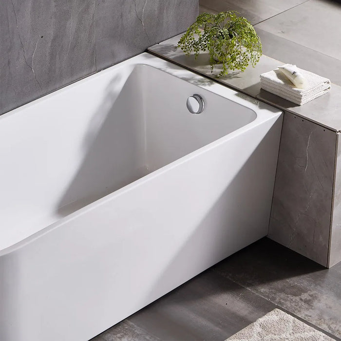 Vasca da bagno angolare lato sinistro 75x170 cm scarico incluso Corinne