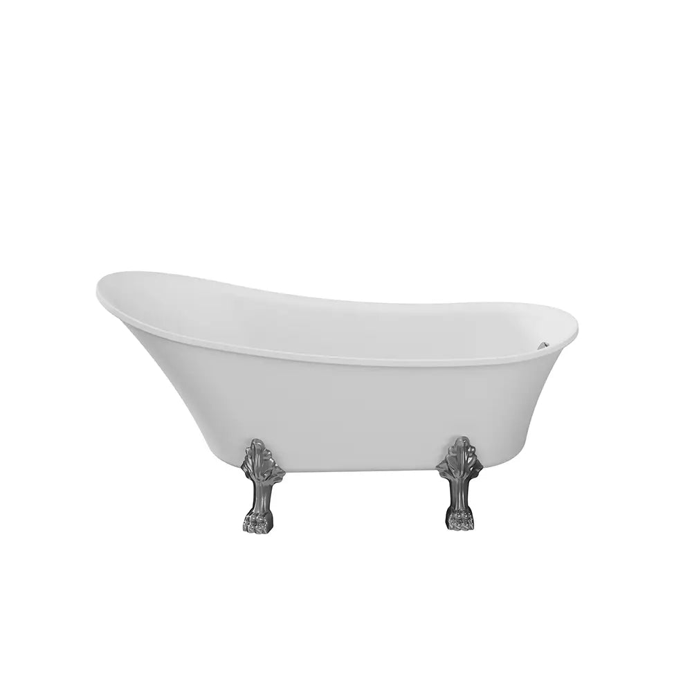 Vasca da bagno freestanding 176cm bianco lucido piedi cromati Mod. Vittoria