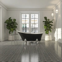 Vasca da bagno freestanding 176cm nero lucido piedi cromati Mod. Vittoria