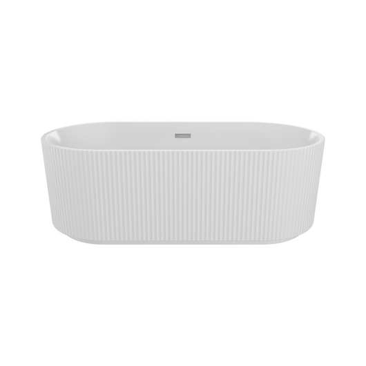 Vasca da bagno freestanding scanalata 170cm in acrilico bianco lucido | Iris