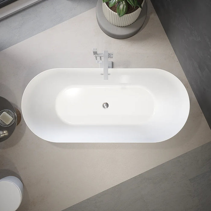 Vasca da bagno freestanding 170cm in acrilico bianco lucido | Atena
