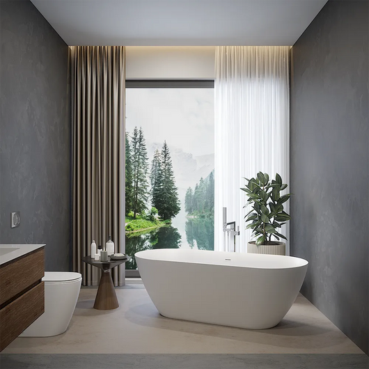 Vasca da bagno freestanding 170cm in acrilico bianco opaco | Atena