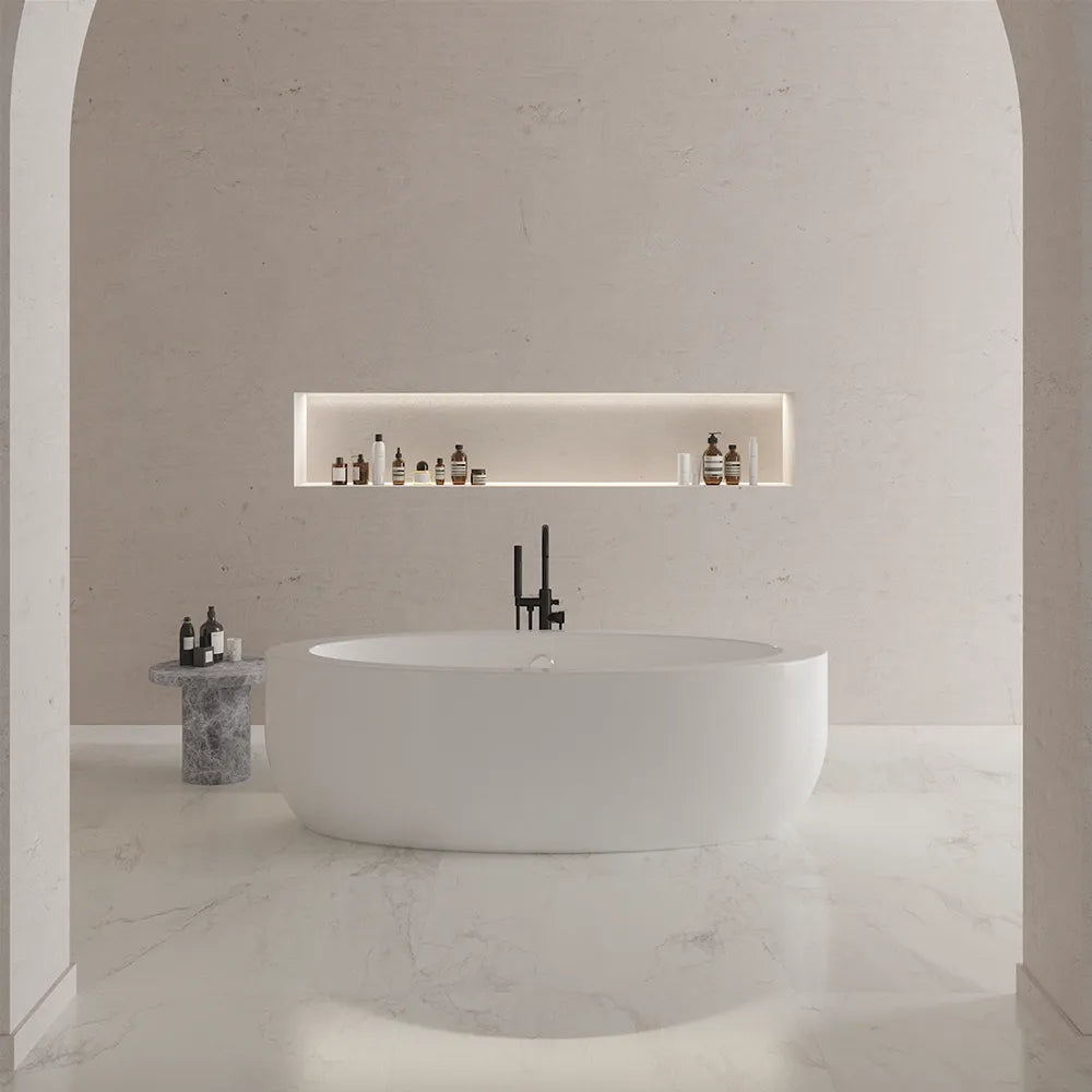 Vasca da bagno freestanding 185cm in acrilico bianco lucido | Toyo