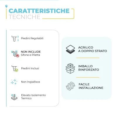 Vasca da bagno freestanding classica 170x75 con Piedini cromo a zampa daquila regolabili Mary