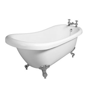 Vasca da bagno freestanding classica 170x75 con Piedini cromo a zampa daquila regolabili Mary