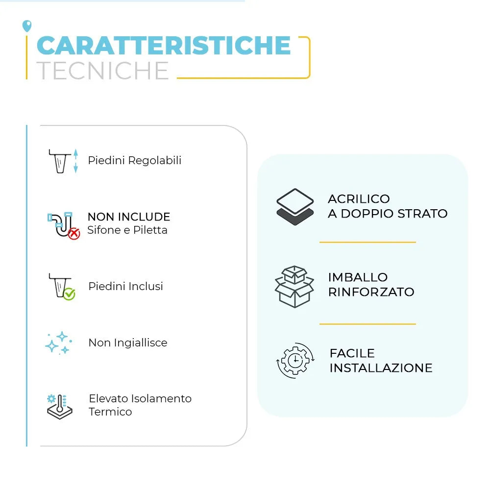 Vasca da bagno freestanding classica 177x79,5 Piedini cromo a zampa daquila regolabili Ann