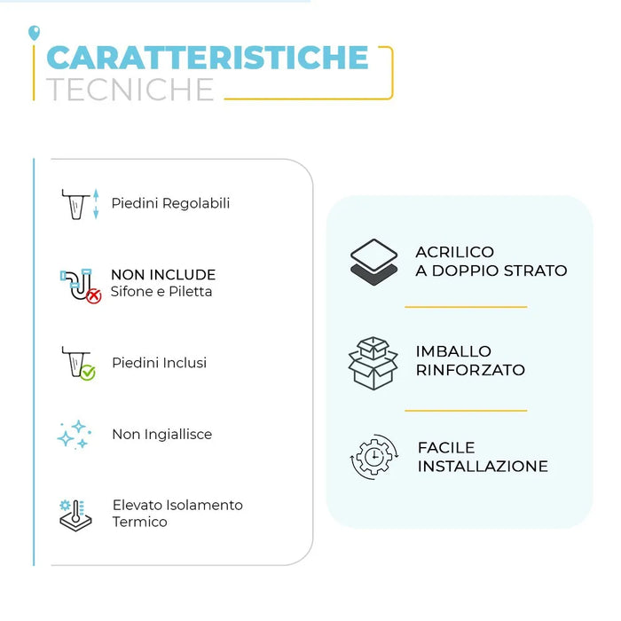 Vasca da bagno freestanding classica 177x79,5 Piedini cromo a zampa daquila regolabili Ann