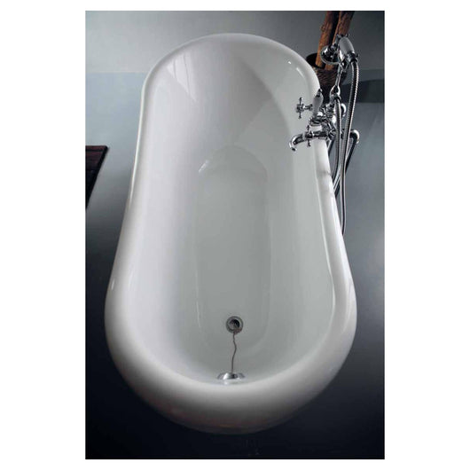 Vasca da bagno stile retrò con piedini astoria, finitura bn - bianco interno e nero esterno