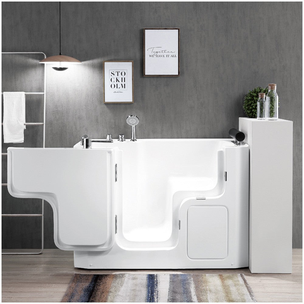 Vasca da bagno per anziani 130x90 porta con apertura esterna a sinistra