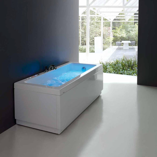 Vasca da bagno rettangolare sharm in acrilico bianco, tipologia vasca guscio 170x70x60