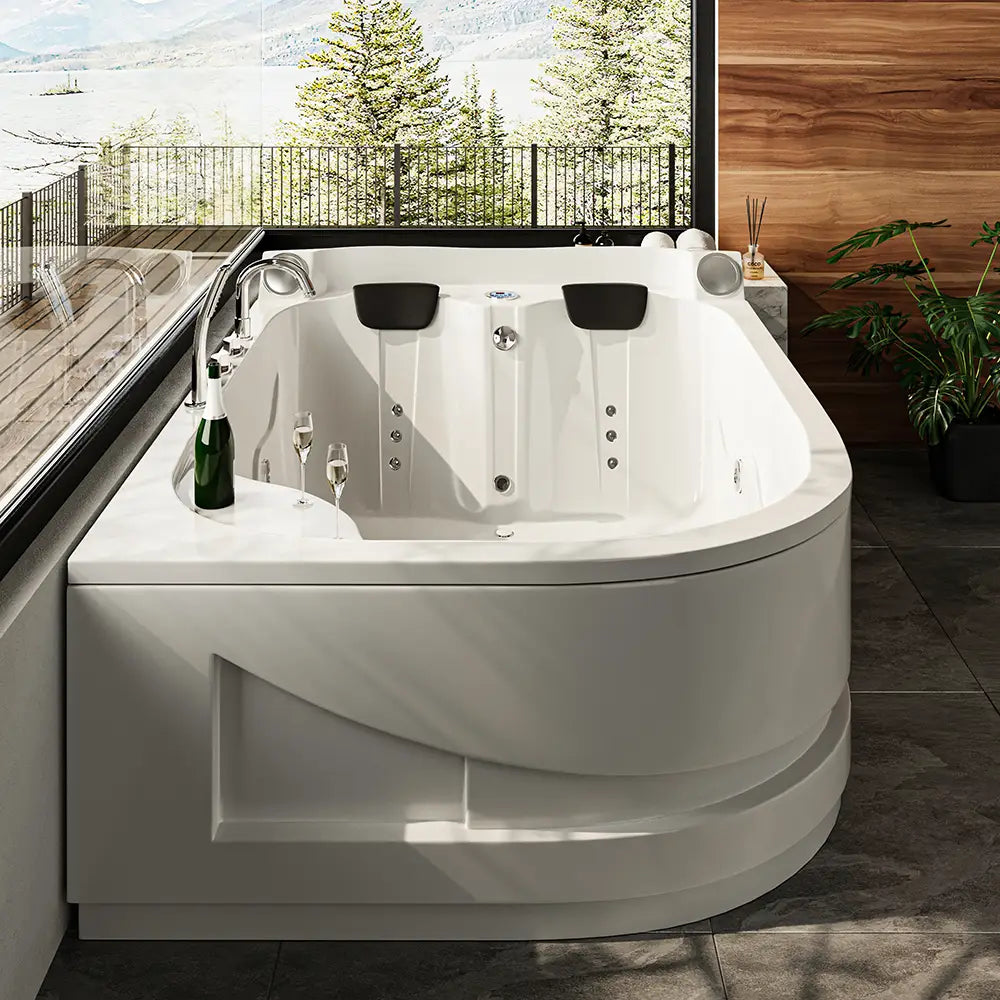Vasca idromassaggio due posti 180x140 cm design moderno e cromoterapia | Lullaby Eco