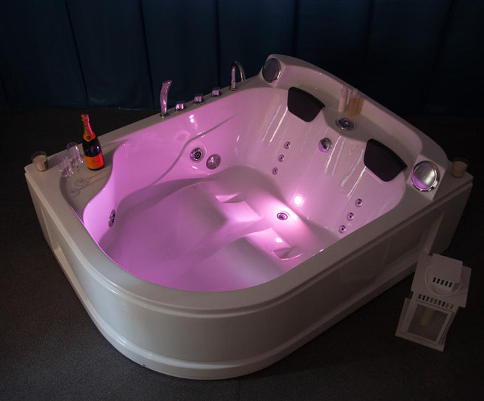 Vasca idromassaggio due posti 180x140 cm riscaldamento e cromoterapia | Lullaby