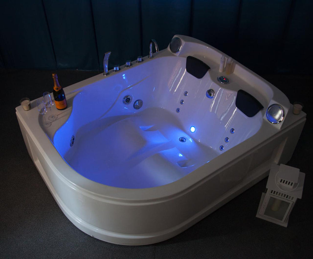 Vasca idromassaggio due posti 180x140 cm design moderno e cromoterapia | Lullaby Eco