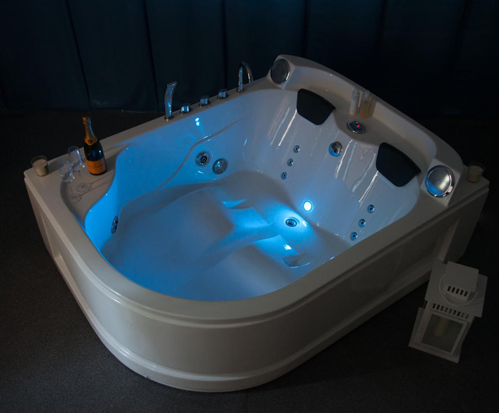 Vasca idromassaggio due posti 180x140 cm riscaldamento e cromoterapia | Lullaby